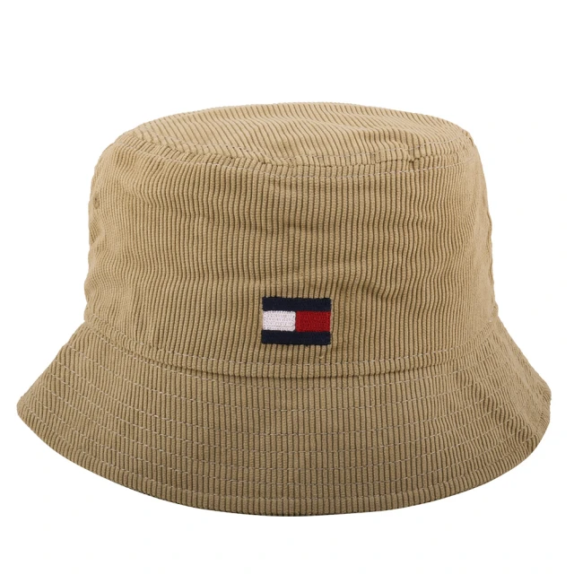 TOMMY HILFIGER 白繡線字母LOGO中性款漁夫帽(海軍藍)