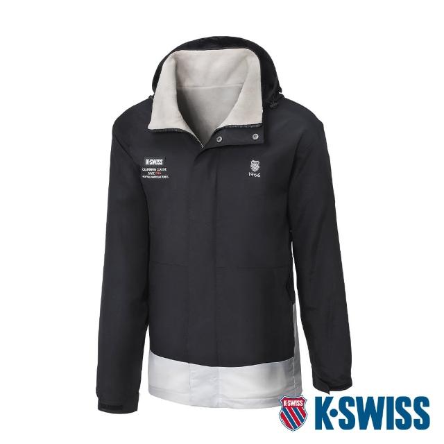 【K-SWISS】雙面穿防風外套 Reversible Jacket-男-黑/米白(109147-016)