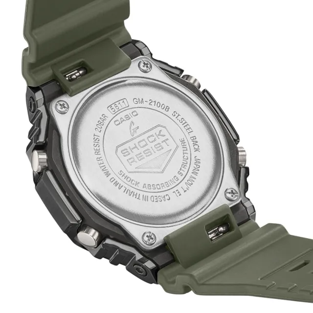 【CASIO 卡西歐】G-SHOCK  時尚金屬八角雙顯腕錶 送禮推薦 禮物(GM-2100B-3A)