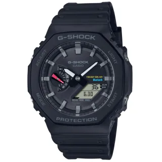 【CASIO 卡西歐】G-SHOCK  藍牙連線 太陽能八角雙顯腕錶 新年 禮物 推薦(GA-B2100-1A)