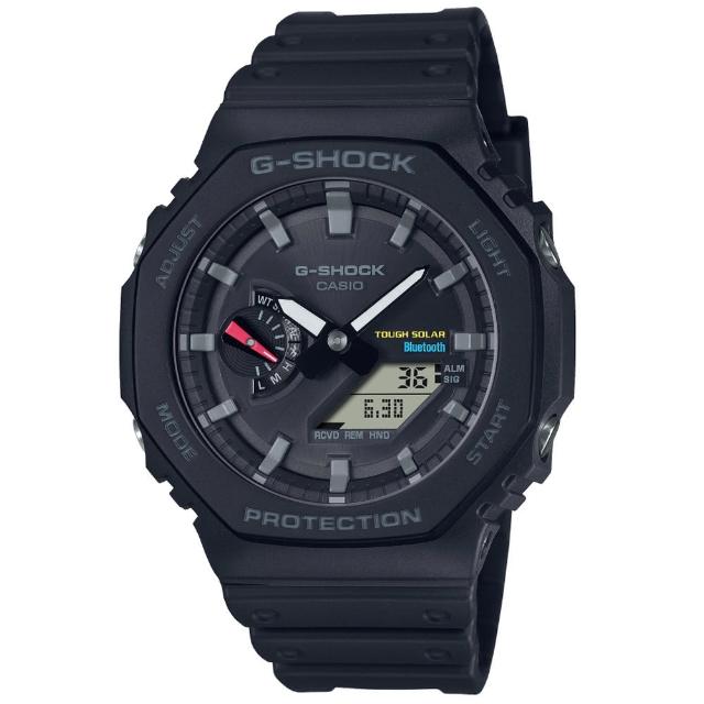 【CASIO 卡西歐】G-SHOCK  藍牙連線 太陽能八角雙顯腕錶 禮物 送禮 推薦(GA-B2100-1A)