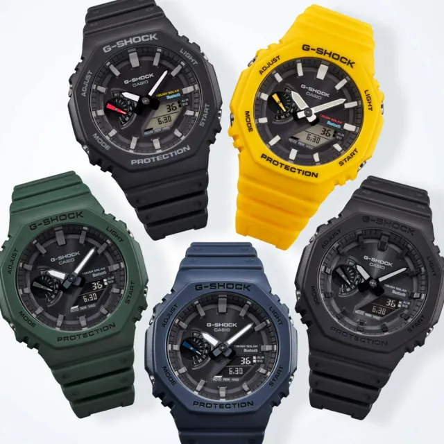 【CASIO 卡西歐】G-SHOCK  藍牙連線 太陽能八角雙顯腕錶 禮物推薦 送禮首選(GA-B2100-1A)