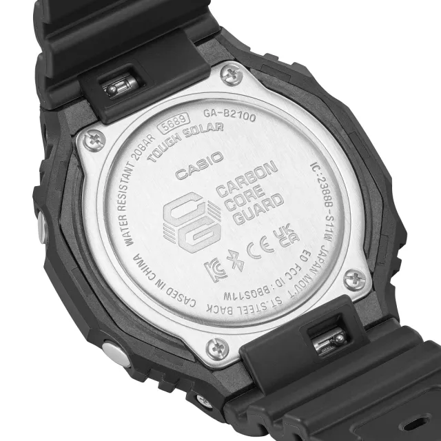 CASIO 卡西歐】G-SHOCK 農家橡樹藍牙連線太陽能八角雙顯腕錶(GA-B2100