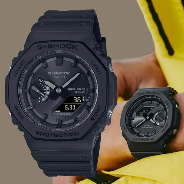 【CASIO 卡西歐】G-SHOCK 農家橡樹 藍牙連線 太陽能八角雙顯腕錶 禮物推薦 畢業禮物(GA-B2100-1A1)