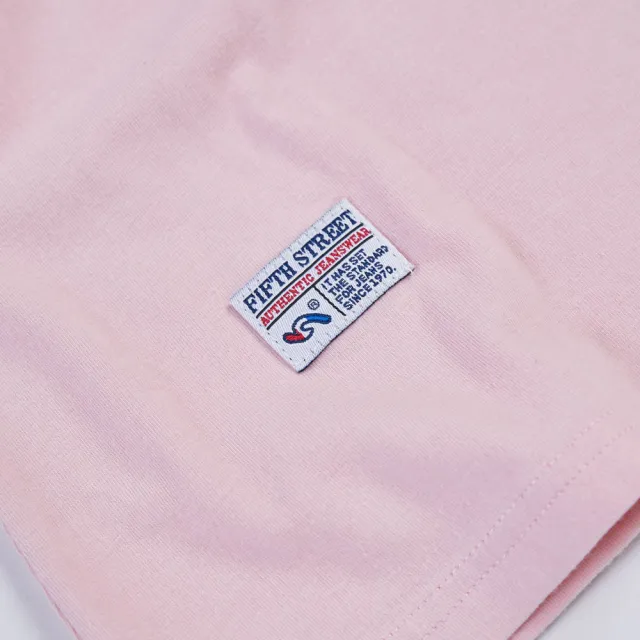 【5th STREET】女裝橫條文字短袖T恤-粉紅