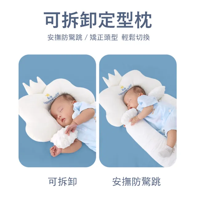 【Jonyer】皇冠嬰兒安撫定型枕 寶寶頭型矯正枕頭 防驚跳睡抱枕 防側翻枕