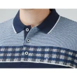 【Emilio Valentino 范倫鐵諾】蓄熱保暖棉質磨毛定位條紋長袖POLO衫 藍(15-3V7965)