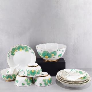 【大同磁器】綠蝴蝶蘭6人份餐具組(臺灣製造)