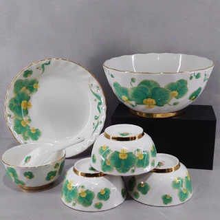 【大同磁器】綠蝴蝶蘭6人份餐具組(台灣製造)