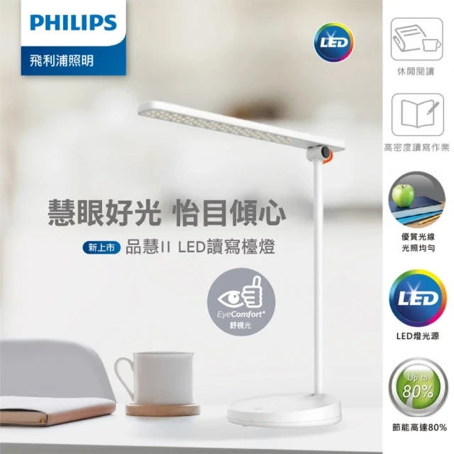 【Philips 飛利浦】品慧檯燈 護眼檯燈  LED檯燈 調光桌燈(66137)