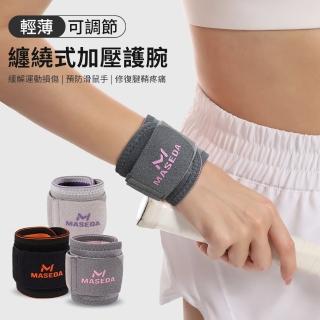 【Fitguard】纏繞式加壓護腕 1隻裝 可調式運動護腕 專業護腕 健身護腕 護腕手套(緩解手腕疼痛/健身加壓)