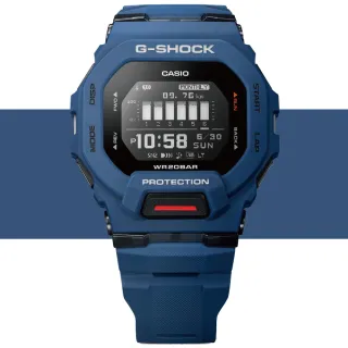 【CASIO 卡西歐】G-SHOCK 藍牙連線 方形電子運動腕錶 618 年中慶 禮物(GBD-200-2)