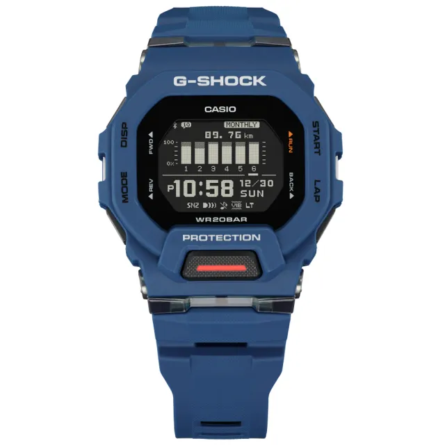 【CASIO 卡西歐】G-SHOCK 藍牙連線 方形電子運動腕錶 禮物推薦 畢業禮物(GBD-200-2)