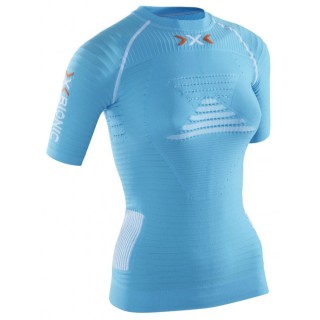 【X-Bionic】RUNNING POWER SHIRT 女短運動衣 藍白色(自行車 單車 腳踏車 車衣 人身部品)