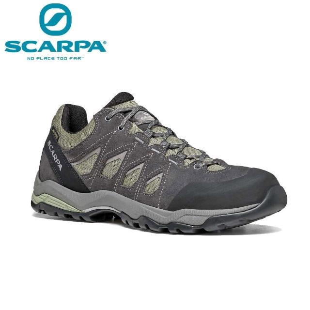 【SCARPA】原廠貨 男 MORAINE GTX 防水登山鞋/郊山鞋  地衣綠-暴風灰-灰(63074201)