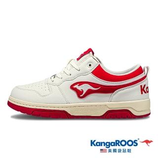 【KangaROOS】男鞋 GLIDE 低筒復古籃球鞋 吸濕透氣 運動休閒(白/紅-KM32072)