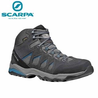 【SCARPA】原廠貨 男 MORAINE Mid GTX 防水登山鞋/郊山鞋 灰/暴風灰/湖水藍(63054-201)