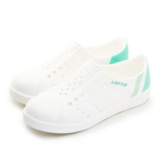 【LOTTO】女 排水透氣露營潮流奶霜糖洞洞休閒涼鞋 PANNA系列 臺灣製造(白嫩綠 9095)