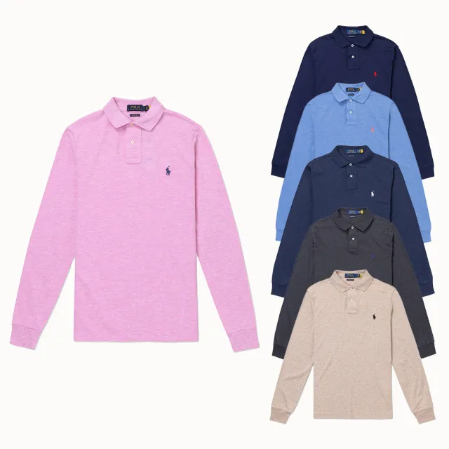 【RALPH LAUREN】RL POLO 經典刺繡小馬長袖POLO衫 上衣-多色組合(CUSTOM/SLIM/FIT/平輸品)