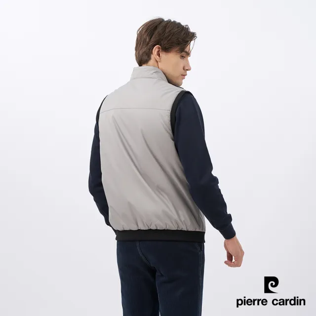 【pierre cardin 皮爾卡登】商務休閒 男款 休閒雙面穿保暖背心-卡其綠色(5235362-45)