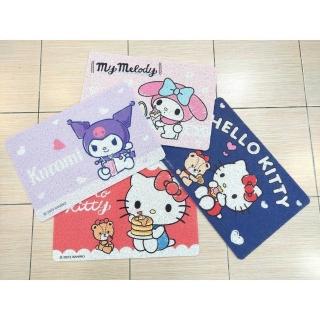 【小禮堂】Sanrio 三麗鷗 方形刮泥絲圈地墊 Kitty 美樂蒂 酷洛米(平輸品)