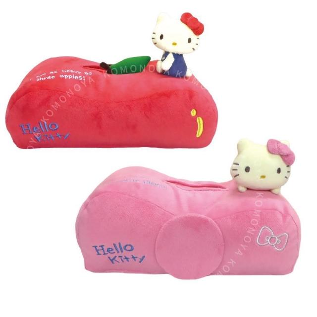【小禮堂】Hello Kitty 絨毛造型面紙套 - 復古系列(平輸品)