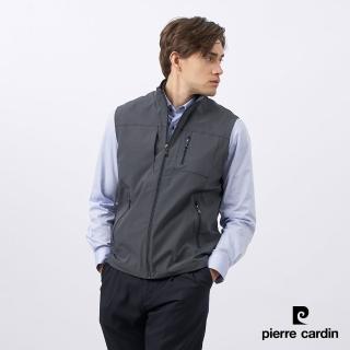 【pierre cardin 皮爾卡登】商務休閒 男款 休閒細格紋保暖背心-深藍色(5235364-38)