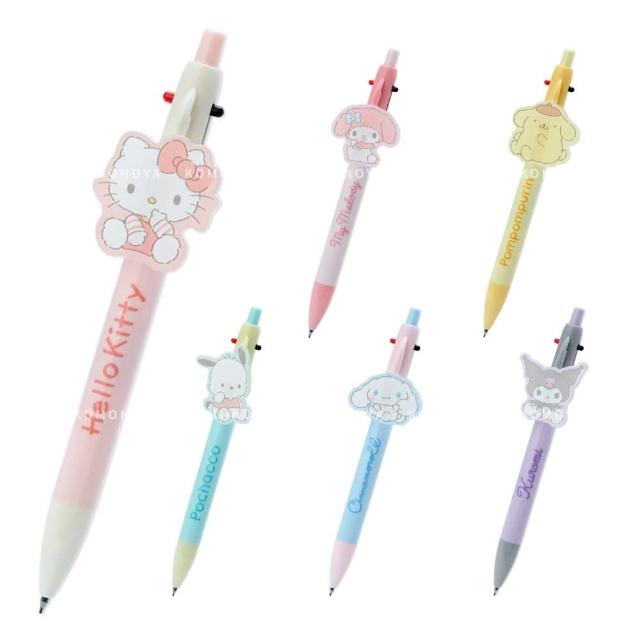 【小禮堂】三麗鷗 造型筆夾多功能原子筆 0.5mm  -坐姿款  Kitty 美樂蒂 酷洛米(平輸品)