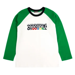 【Crocodile Junior 小鱷魚童裝】『小鱷魚童裝』撞色LOGO印圖T恤(U64492-04 小童款)
