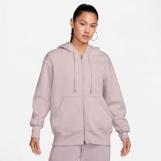 【NIKE 耐吉】外套 女款 運動連帽外套 AS W NSW PHNX FLC FZ OS HOODIE 粉 DQ5759-019