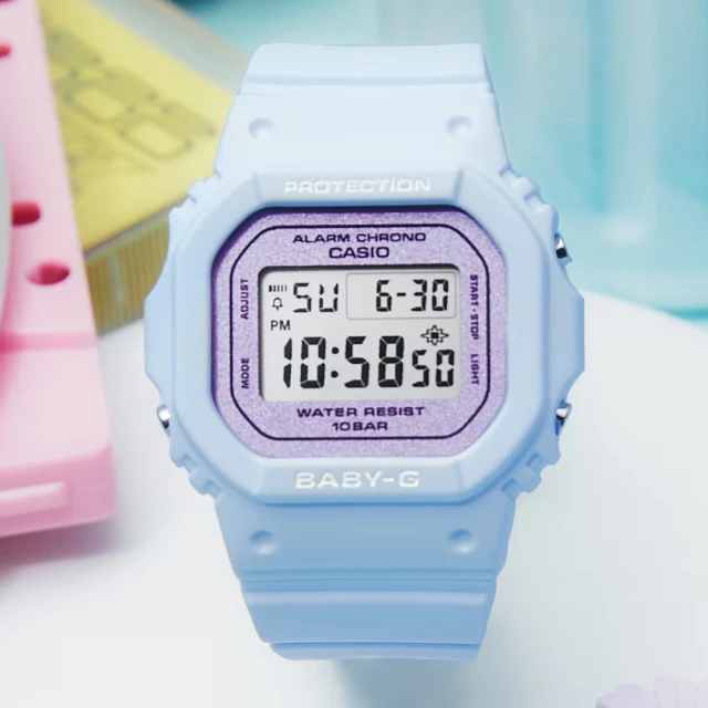 CASIO 卡西歐 BABY-G 春日色調 方形電子腕錶(B