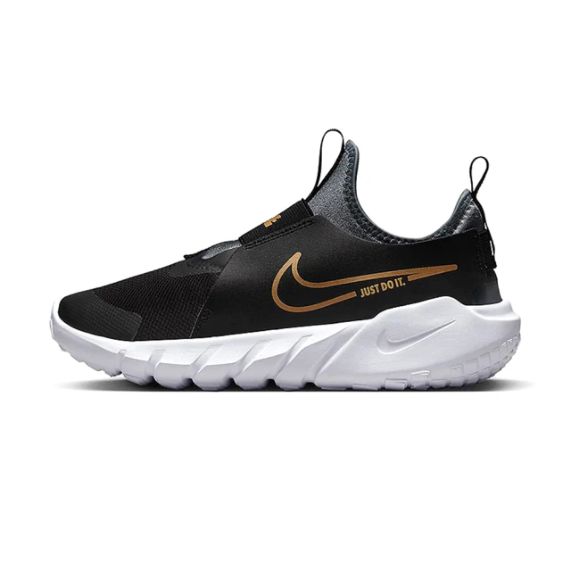 NIKE 耐吉NIKE 耐吉 Flex Runner 2 GS 女鞋 大童 黑金色 襪套式 慢跑 休閒 運動 慢跑鞋 DJ6038-007