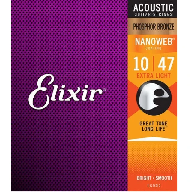 【Elixir】Nanoweb 磷青銅 薄包覆 10-47(民謠吉他弦)