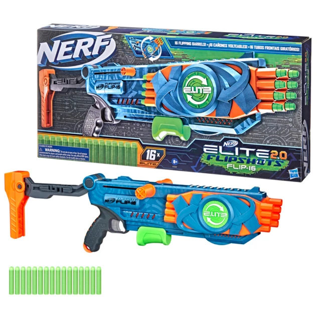 Hasbro 孩之寶Hasbro 孩之寶 NERF 菁英系列 急速翻轉16射擊器(HF2552 玩具槍 軟彈槍)