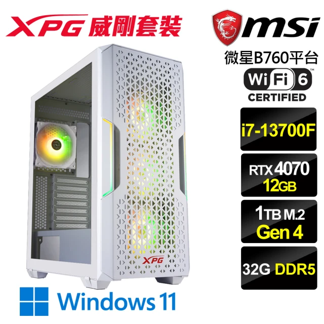 微星平台微星平台 i7十六核GeForce RTX 4070 Win11{雪音俠帝W}電競機(i7-13700F/B760/32G/1TB)