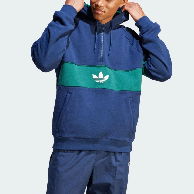 adidas 愛迪達 Hack NY Hoodie 男 連帽 上衣 帽T 亞洲版 經典 休閒 寬鬆 撞色 藍綠(IP9486)