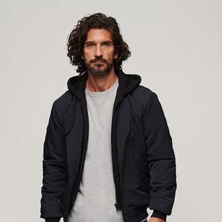 【Superdry】男裝 長袖外套 Military Hooded MA1(黑)