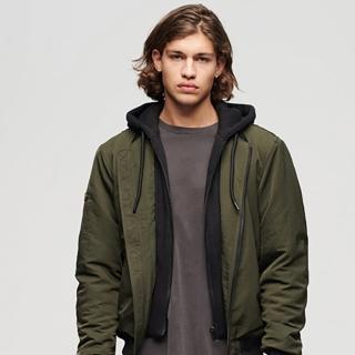 【Superdry】男裝 長袖外套 Military Hooded MA1(橄欖綠)