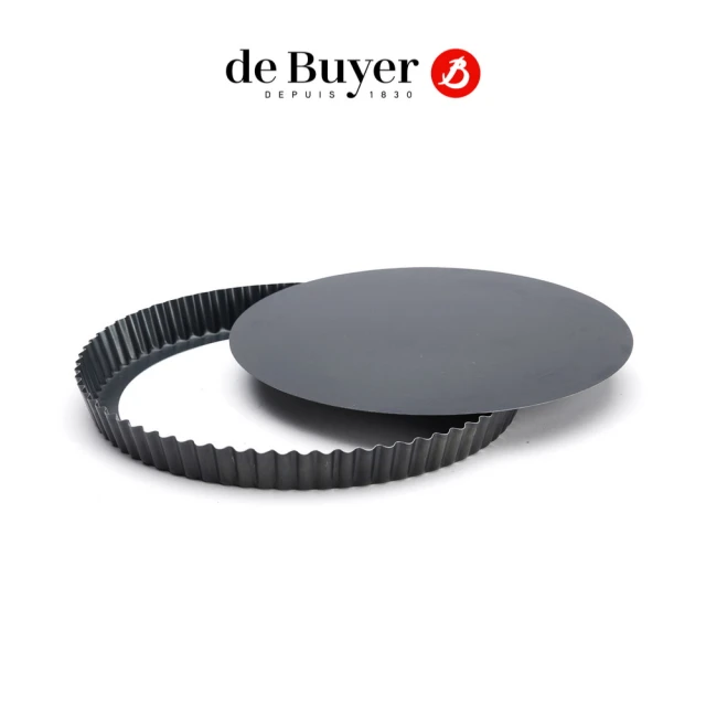 de Buyer 畢耶de Buyer 畢耶 『輕礦藍鐵烘焙系列』圓形波浪邊塔模30cm(底部脫模設計)