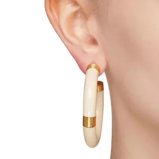 【KT DADA】夾式耳環 圈圈耳環 純銀耳環 C形耳環 大耳環 耳圈 復古耳環 歐美耳環 個性耳環 珐琅耳環