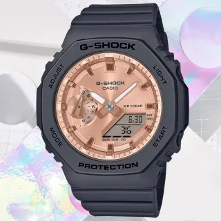 【CASIO 卡西歐】G-SHOCK WOMEN 碳核心防護 時尚八角雙顯腕錶 618 年中慶 禮物(GMA-S2100MD-1A)