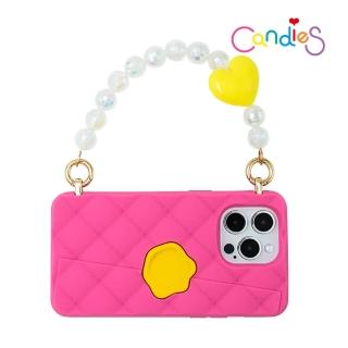 【Candies】iPhone 15 Pro 適用6.1吋 愛心小香風晚宴包手機殼(桃粉)
