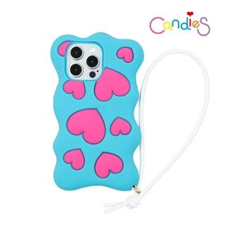 【Candies】iPhone 15 Pro Max 適用6.7吋 Happy & Free愛心手機殼(藍)
