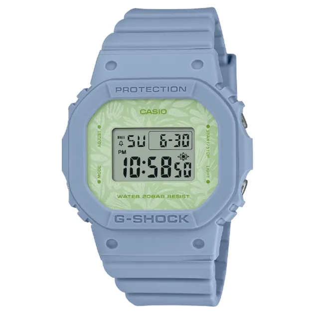 【CASIO 卡西歐】G-SHOCK WOMEN 療癒大自然 草本設計錶盤電子錶-藍綠(GMD-S5600NC-2)