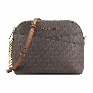 【Michael Kors】小包-滿版LOGO優雅肩背/斜揹包(深咖)