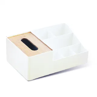 【小麥購物】木紋面紙盒 六格款(收納盒 衛生紙盒 桌面盒 置物盒 面紙盒 手機架 紙巾盒 木質面紙盒)