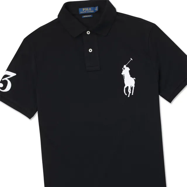 【RALPH LAUREN】RL POLO 經典刺繡大馬短袖POLO衫 上衣-黑色(百搭爆款/精選舒適/平輸品)