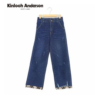 【Kinloch Anderson】浪漫格紋邊牛仔鬆緊長褲 金安德森女裝(KA0762010 格紋)