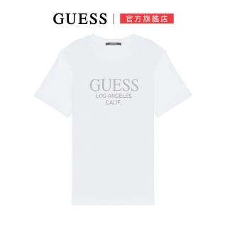 【GUESS】個性雷射感字母LOGO短T(兩色可選)