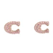 【COACH】C Logo 滿版玻璃水鑽針式耳環(多色)